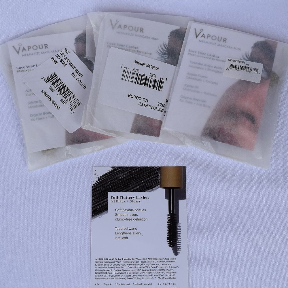 Vapour Mesmerize Mascara Mini Set-Jet Black,Buildable Length &Definition-3pc-NEW